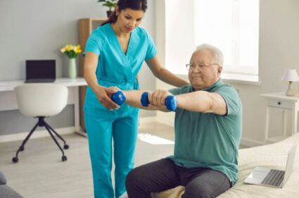 Home Care for Stroke Patients can include your live-in carer doing physiotherapy with you for free